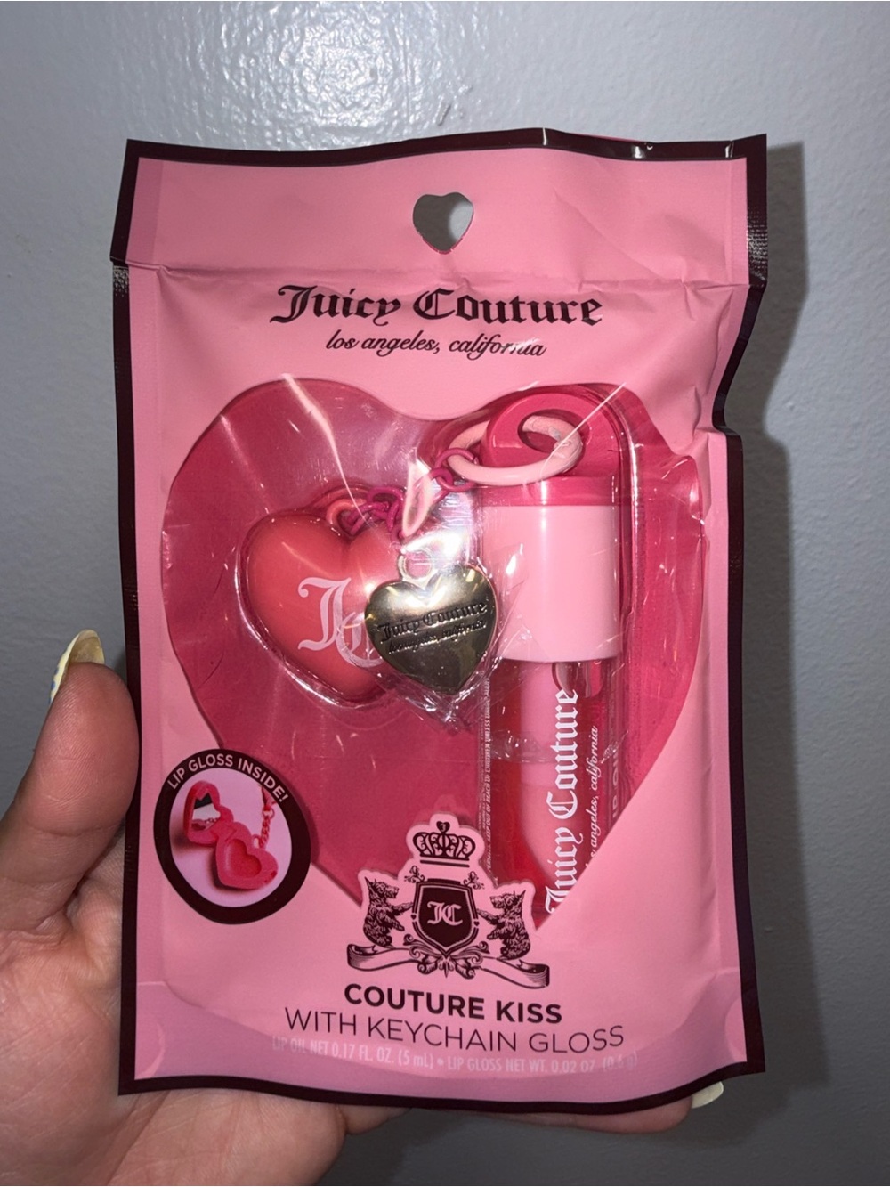 Juicy Couture Pink Couture Kiss Keychain Lip Gloss Set